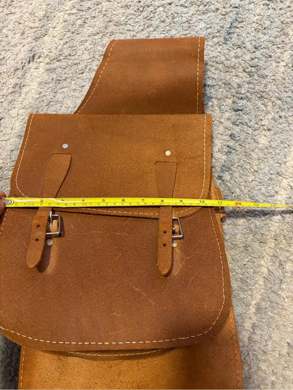 Genuine Suede Leather Horse Saddle Bags Western Equestrian Trail Riding Pack